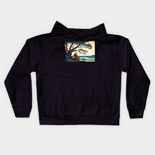 Japanese Vintage Retro Art Woodblock Kids Hoodie